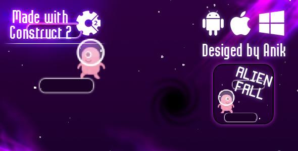 Alien Fall - HTML5 Game (CAPX)